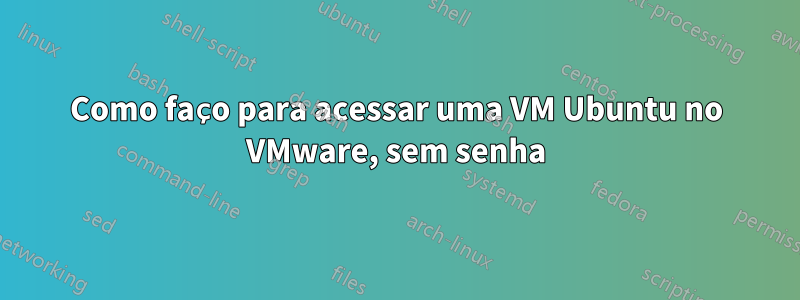 Como faço para acessar uma VM Ubuntu no VMware, sem senha