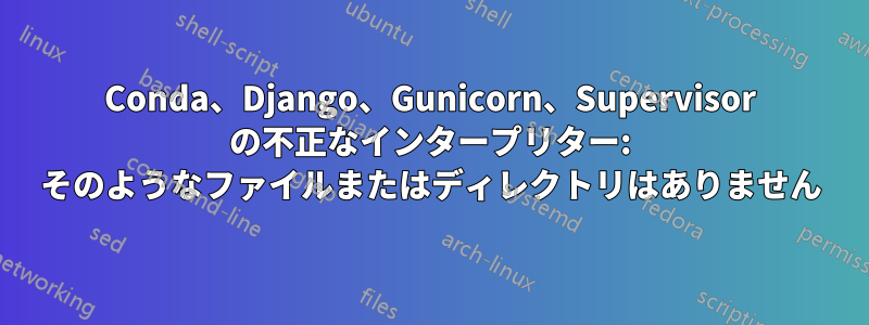 Conda、Django、Gunicorn、Supervisor の不正なインタープリター: そのようなファイルまたはディレクトリはありません