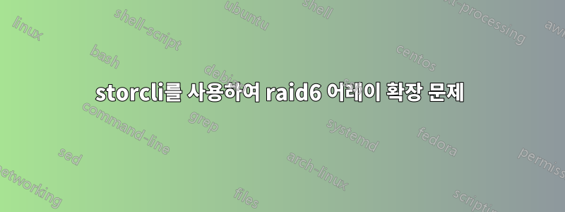 storcli를 사용하여 raid6 어레이 확장 문제