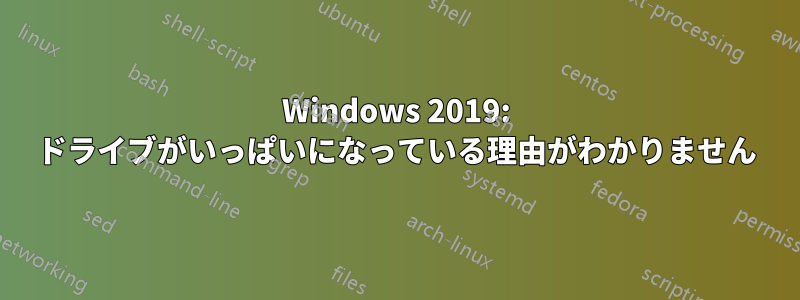 Windows 2019: ドライブがいっぱいになっている理由がわかりません