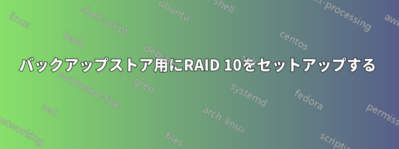 バックアップストア用にRAID 10をセットアップする