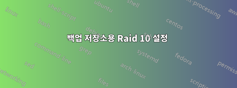 백업 저장소용 Raid 10 설정