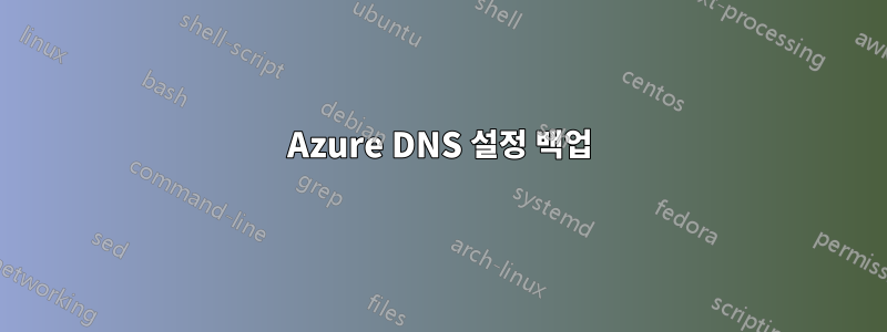 Azure DNS 설정 백업