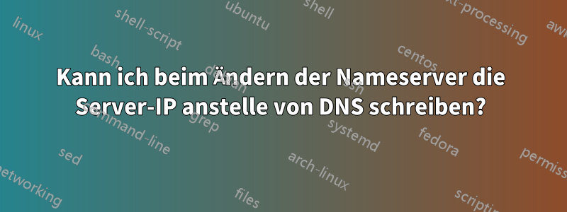 Kann ich beim Ändern der Nameserver die Server-IP anstelle von DNS schreiben?