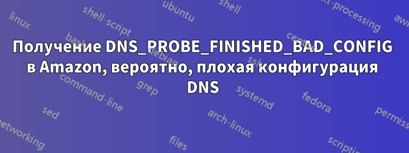 Получение DNS_PROBE_FINISHED_BAD_CONFIG в Amazon, вероятно, плохая конфигурация DNS