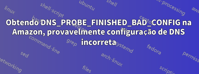 Obtendo DNS_PROBE_FINISHED_BAD_CONFIG na Amazon, provavelmente configuração de DNS incorreta