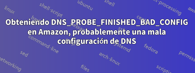 Obteniendo DNS_PROBE_FINISHED_BAD_CONFIG en Amazon, probablemente una mala configuración de DNS