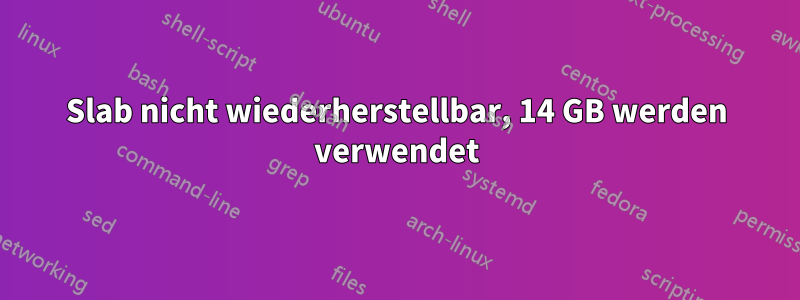 Slab nicht wiederherstellbar, 14 GB werden verwendet