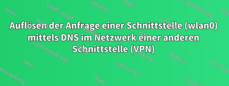 Auflösen der Anfrage einer Schnittstelle (wlan0) mittels DNS im Netzwerk einer anderen Schnittstelle (VPN)