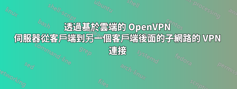 透過基於雲端的 OpenVPN 伺服器從客戶端到另一個客戶端後面的子網路的 VPN 連接