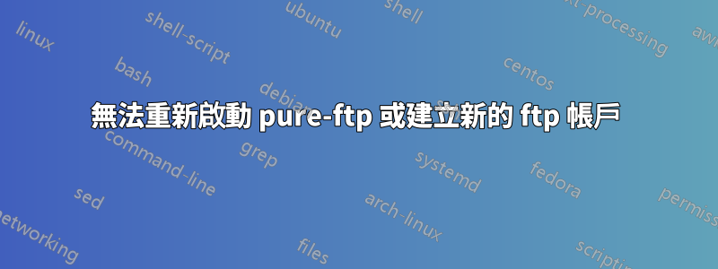 無法重新啟動 pure-ftp 或建立新的 ftp 帳戶