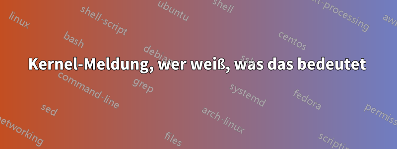 Kernel-Meldung, wer weiß, was das bedeutet