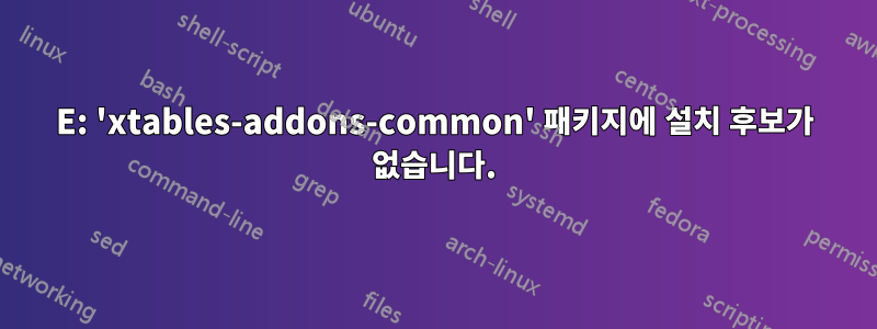 E: 'xtables-addons-common' 패키지에 설치 후보가 없습니다.