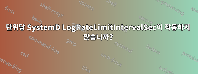 단위당 SystemD LogRateLimitIntervalSec이 작동하지 않습니까?