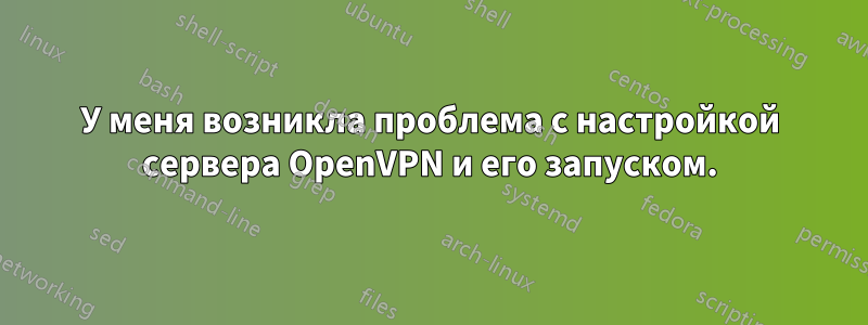 У меня возникла проблема с настройкой сервера OpenVPN и его запуском.
