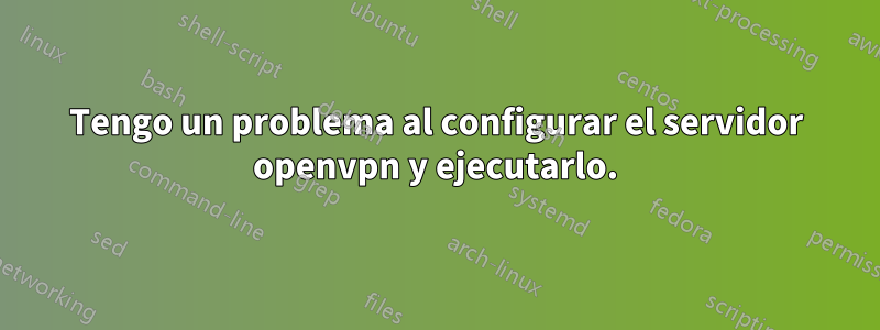 Tengo un problema al configurar el servidor openvpn y ejecutarlo.