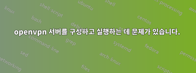 openvpn 서버를 구성하고 실행하는 데 문제가 있습니다.