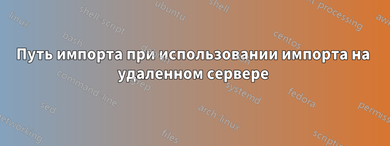 Путь импорта при использовании импорта на удаленном сервере