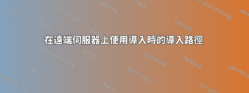 在遠端伺服器上使用導入時的導入路徑