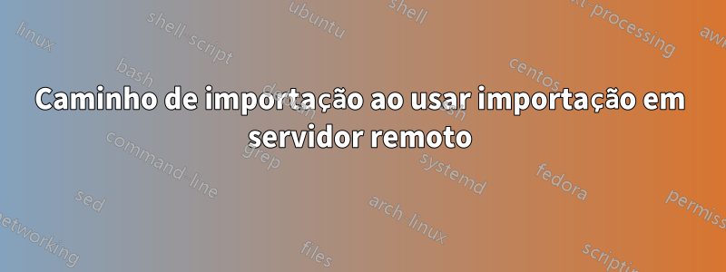 Caminho de importação ao usar importação em servidor remoto