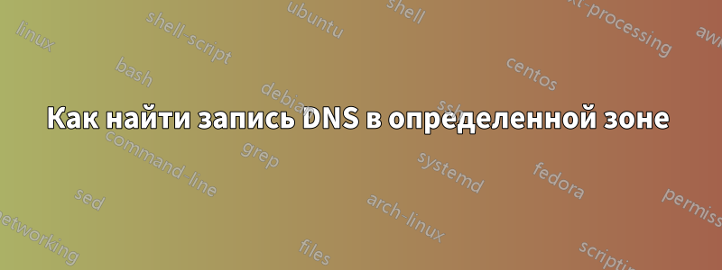 Как найти запись DNS в определенной зоне