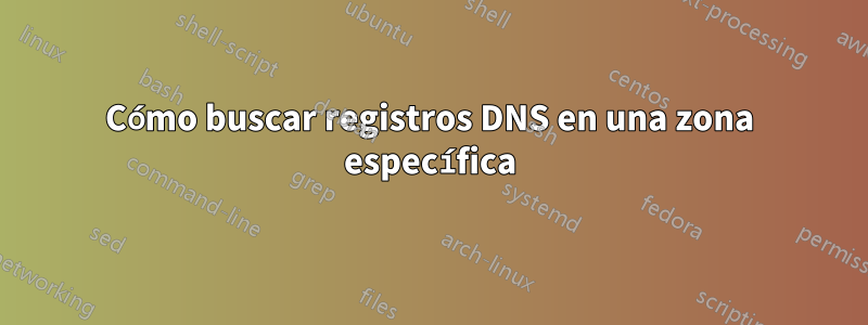 Cómo buscar registros DNS en una zona específica