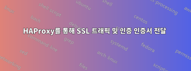 HAProxy를 통해 SSL 트래픽 및 인증 인증서 전달