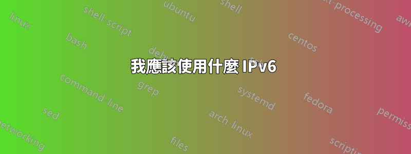 我應該使用什麼 IPv6