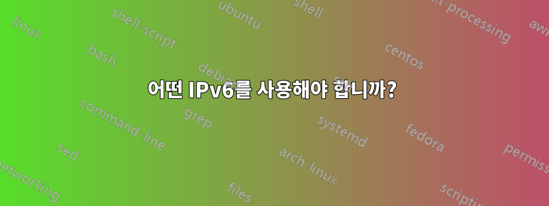 어떤 IPv6를 사용해야 합니까?