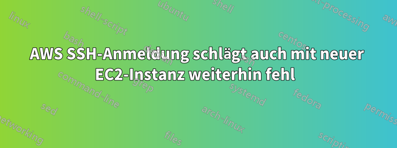 AWS SSH-Anmeldung schlägt auch mit neuer EC2-Instanz weiterhin fehl 