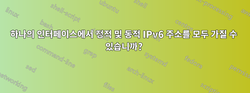 하나의 인터페이스에서 정적 및 동적 IPv6 주소를 모두 가질 수 있습니까?