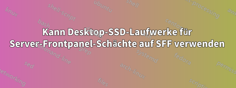 Kann Desktop-SSD-Laufwerke für Server-Frontpanel-Schächte auf SFF verwenden