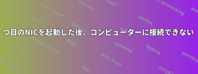 2つ目のNICを起動した後、コンピューターに接続できない