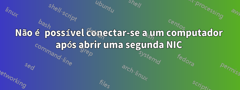 Não é possível conectar-se a um computador após abrir uma segunda NIC