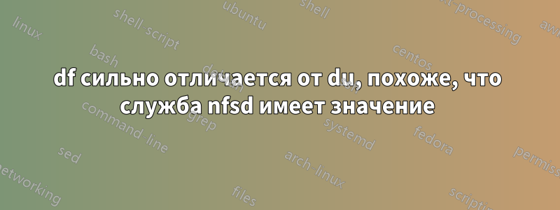 df сильно отличается от du, похоже, что служба nfsd имеет значение