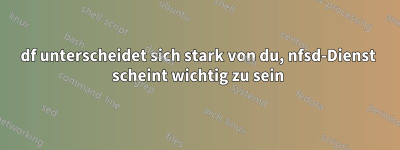 df unterscheidet sich stark von du, nfsd-Dienst scheint wichtig zu sein