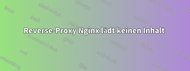 Reverse-Proxy Nginx lädt keinen Inhalt