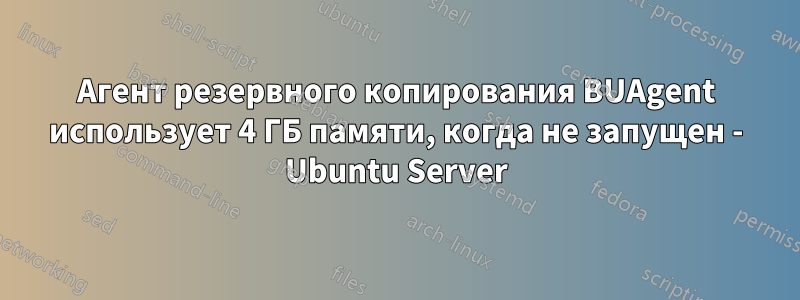 Агент резервного копирования BUAgent использует 4 ГБ памяти, когда не запущен - Ubuntu Server