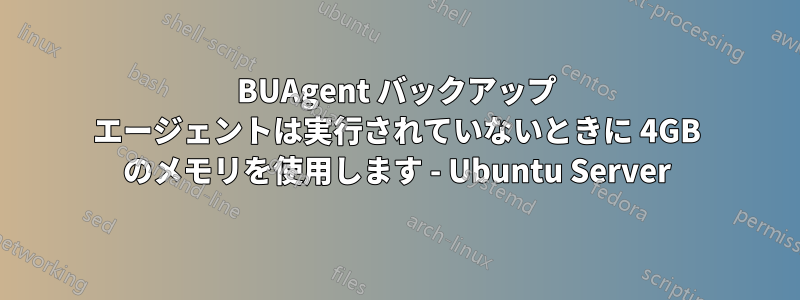 BUAgent バックアップ エージェントは実行されていないときに 4GB のメモリを使用します - Ubuntu Server