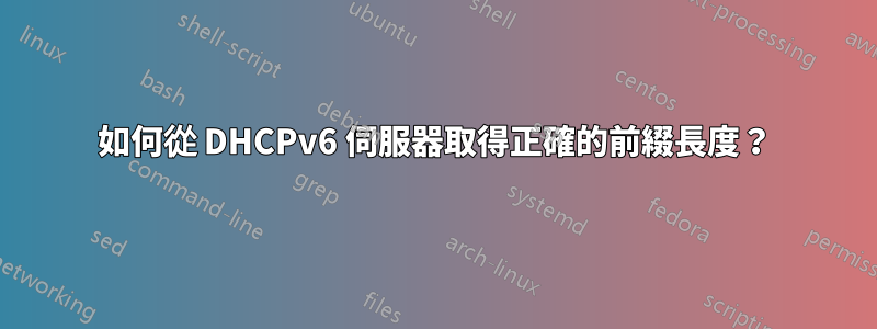 如何從 DHCPv6 伺服器取得正確的前綴長度？