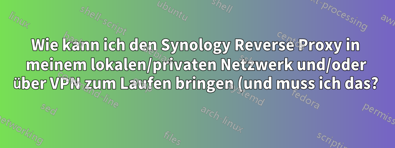 Wie kann ich den Synology Reverse Proxy in meinem lokalen/privaten Netzwerk und/oder über VPN zum Laufen bringen (und muss ich das?)?