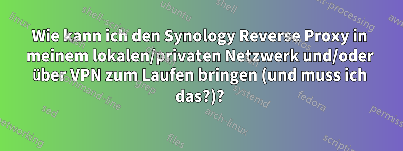 Wie kann ich den Synology Reverse Proxy in meinem lokalen/privaten Netzwerk und/oder über VPN zum Laufen bringen (und muss ich das?)?