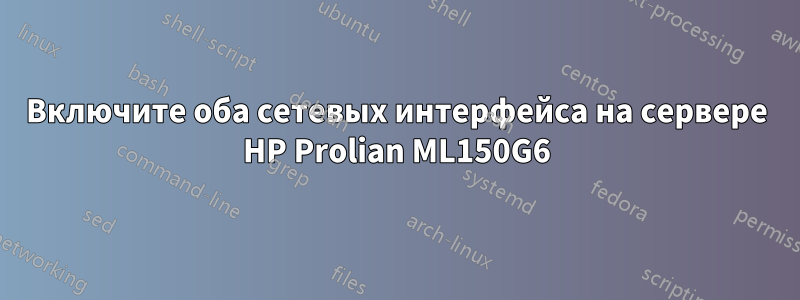 Включите оба сетевых интерфейса на сервере HP Prolian ML150G6
