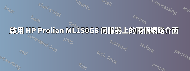 啟用 HP Prolian ML150G6 伺服器上的兩個網路介面