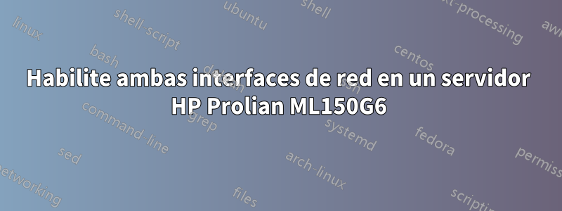 Habilite ambas interfaces de red en un servidor HP Prolian ML150G6