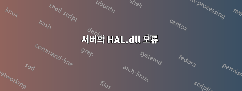 서버의 HAL.dll 오류