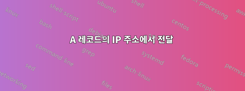 A 레코드의 IP 주소에서 전달