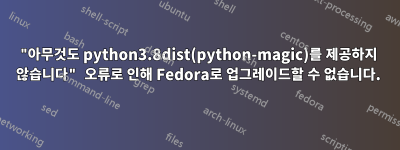 "아무것도 python3.8dist(python-magic)를 제공하지 않습니다" 오류로 인해 Fedora로 업그레이드할 수 없습니다.