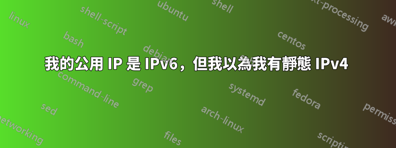 我的公用 IP 是 IPv6，但我以為我有靜態 IPv4