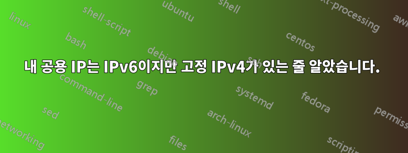 내 공용 IP는 IPv6이지만 고정 IPv4가 있는 줄 알았습니다.